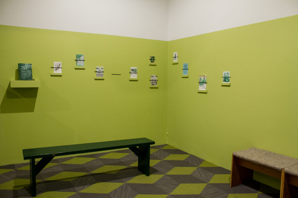 Installation view of Sarah Welch's Giveth and Taketh