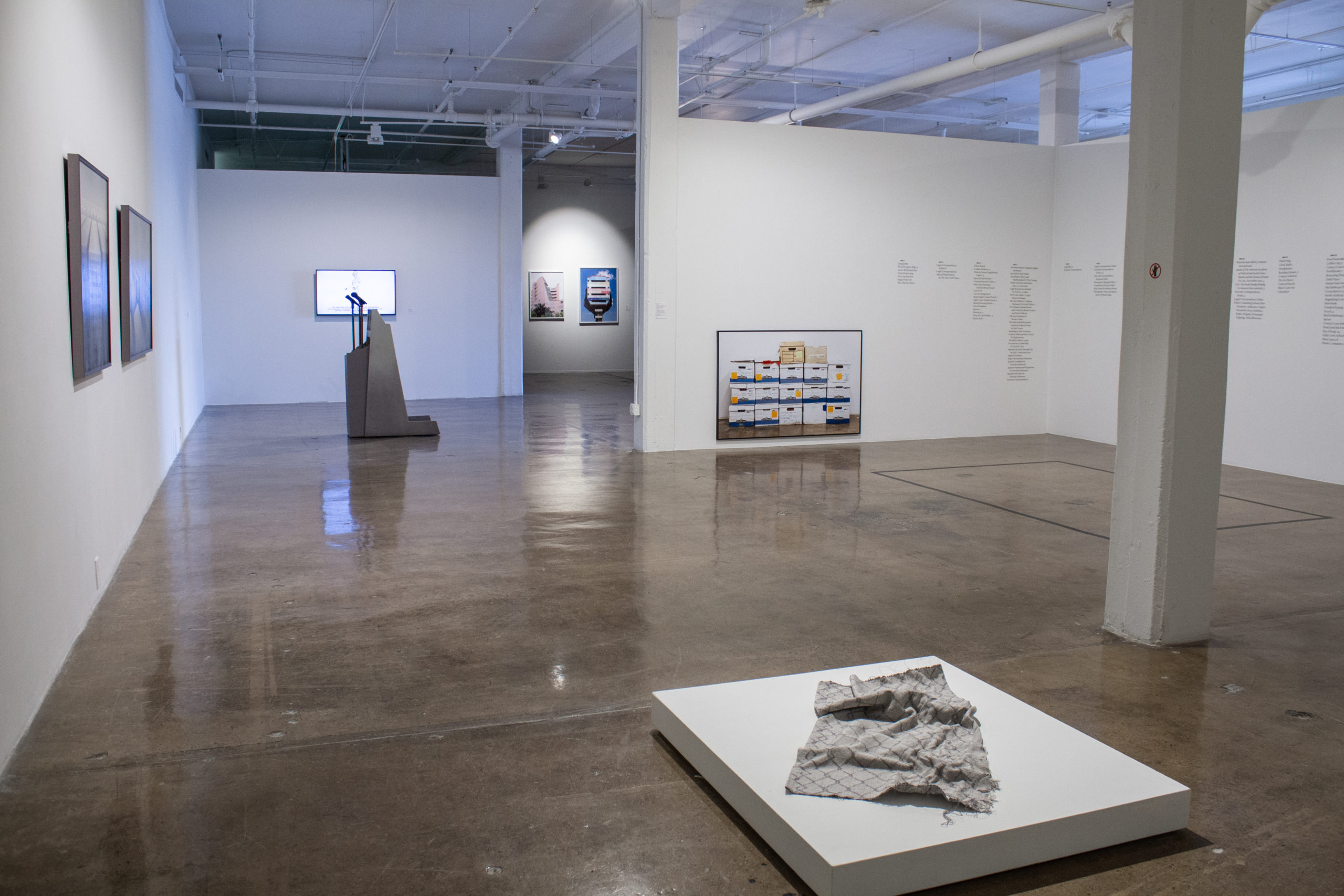 Installation view. Please Form A Straight Line at BSC, 2020.